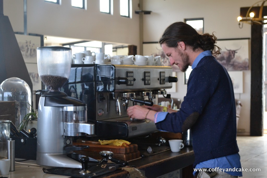 Josh making espresso
